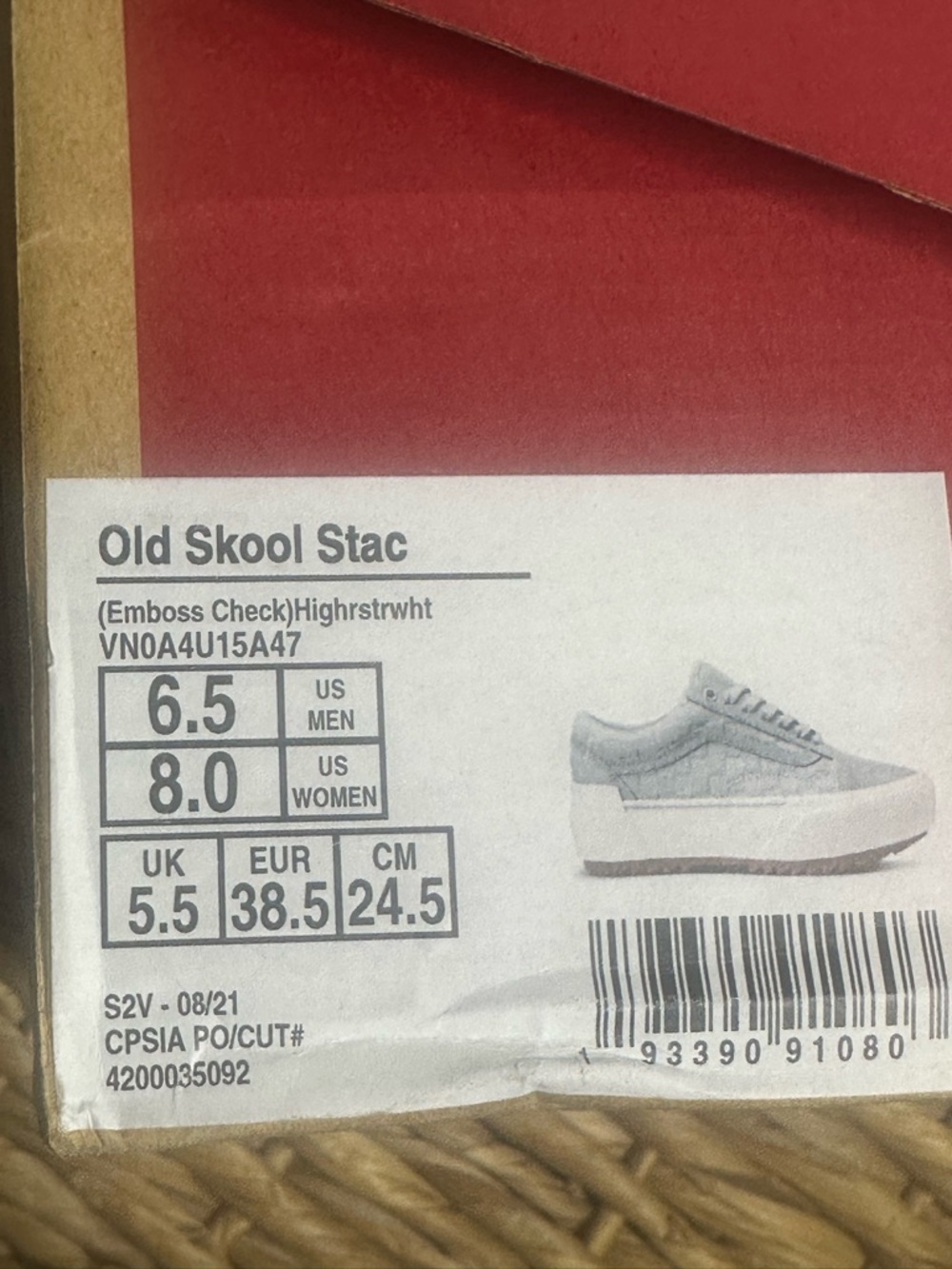 Vans Old Skool Stacked Emboss Check - Picture 10 of 12